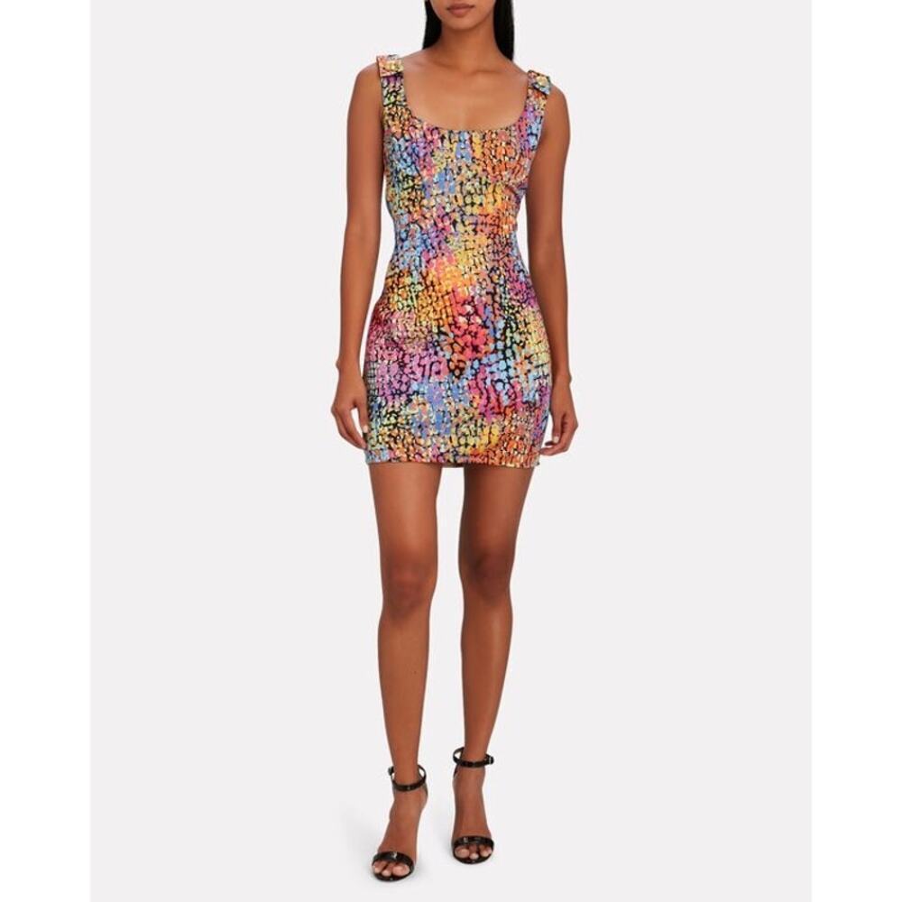 DUNDAS Rainbow Dot Neoprene Mini Dress New with tags. Size 38 $1,080 retail